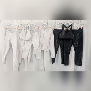 Abercrombie & Fitch Active Yoga Black & White Bundle Set Pants Sports Bra Jacket